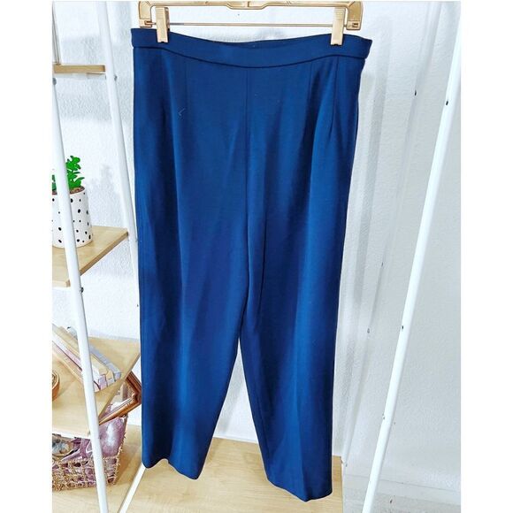 Vintage Ancora Structured Navy Wool Dress Pants - Picture 1 of 4